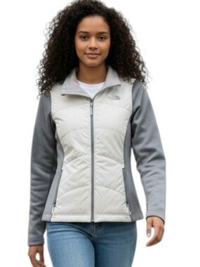 The North Face Khumbu Fleece Jacket Gray White XL